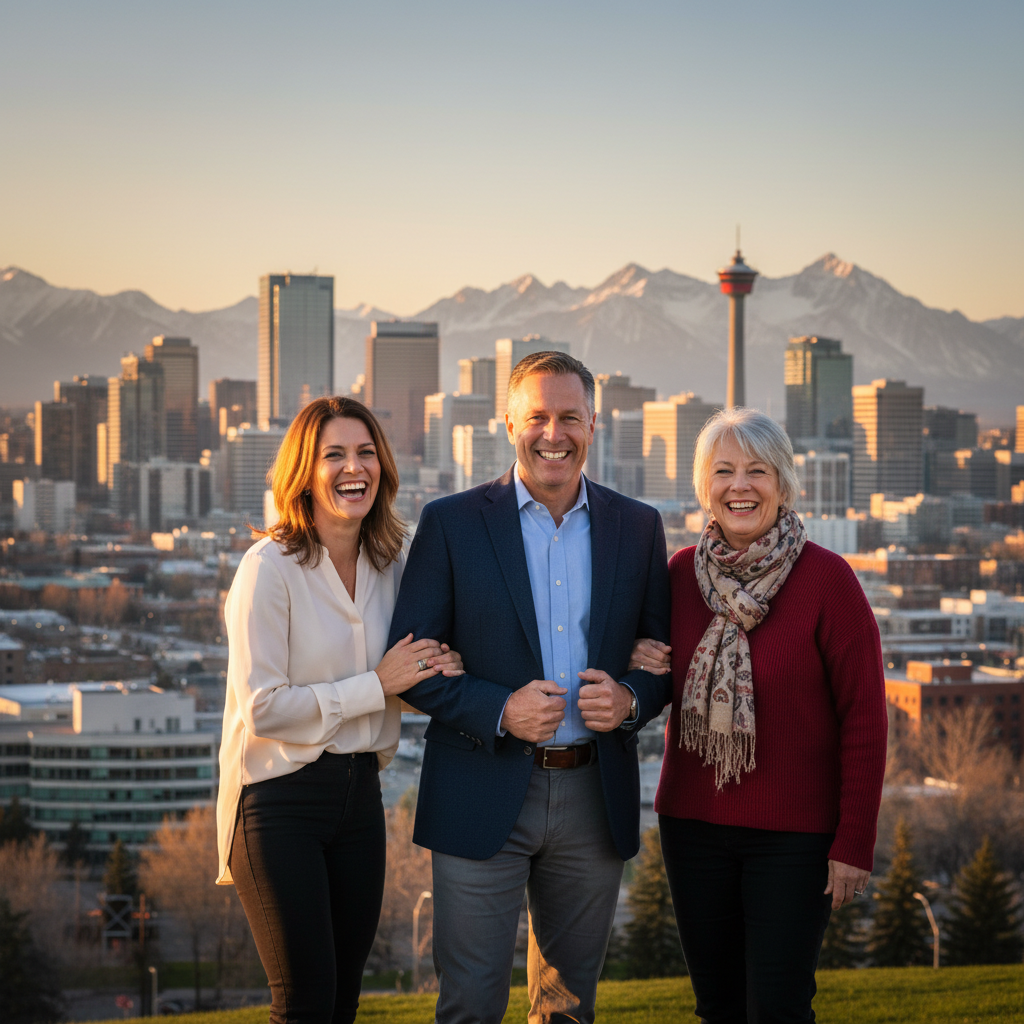 Happy patient at North Hill Denture Clinic in Calgary